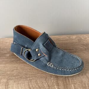 Quoddy Ring Boot Womens Size 7 Blue Suede Handsewn Moc Chromepak USA